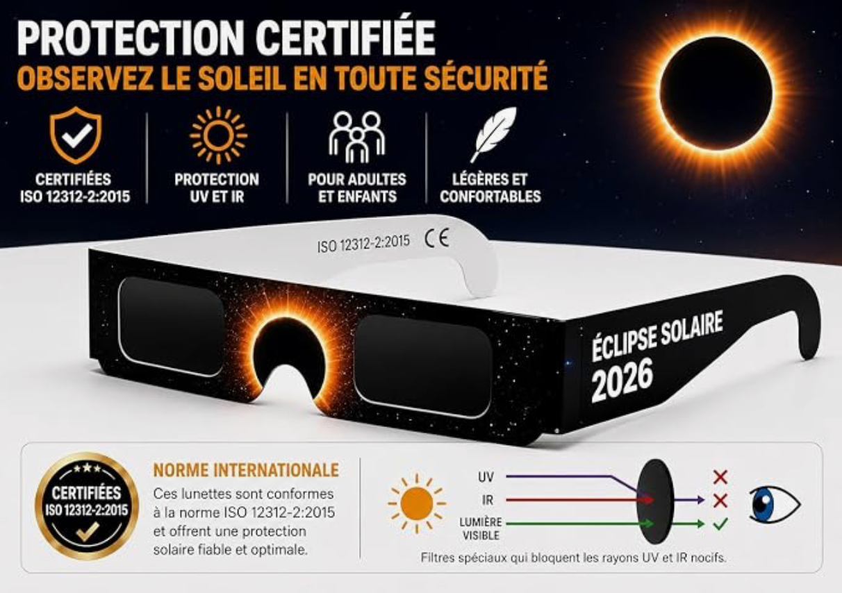 Lunettes Éclipse Solaire Certifiées CE