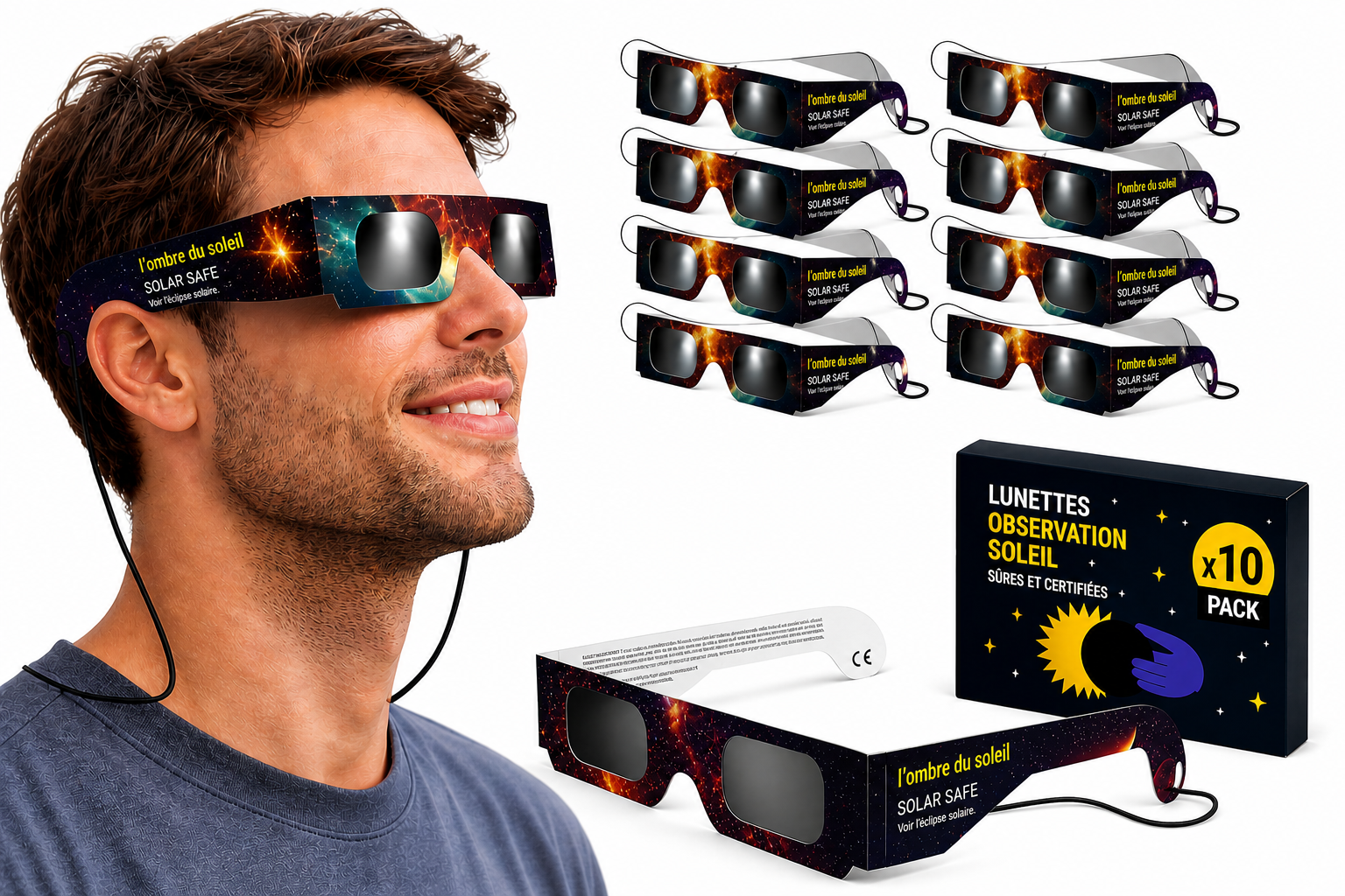 Pack Groupe × 10 — Lunettes éclipse solaire