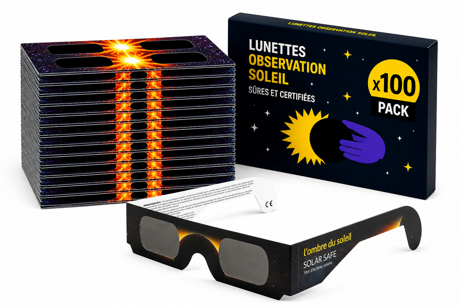 Pack Festival × 100 — Lunettes éclipse solaire