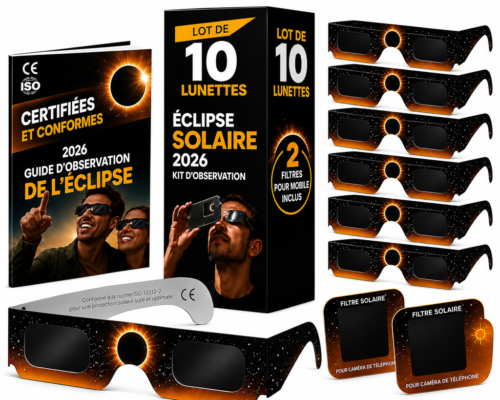 Lunettes Éclipse Solaire — Pack Groupe × 10