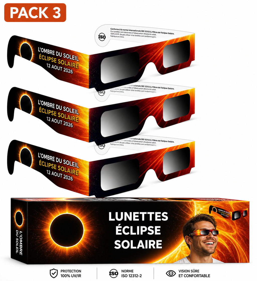 Lunettes Éclipse Solaire — Pack Trio × 3